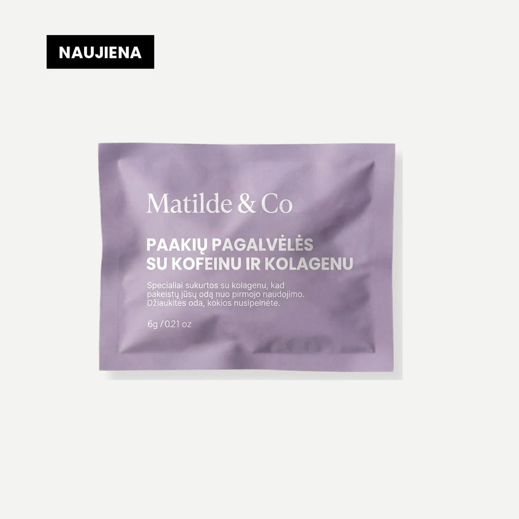 Paakių pagalvėlės su kofeinu ir kolagenu