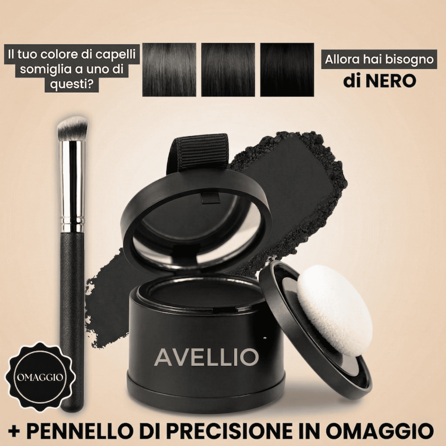Avellio™ – Copri-ricrescita e capelli grigi istantaneo
