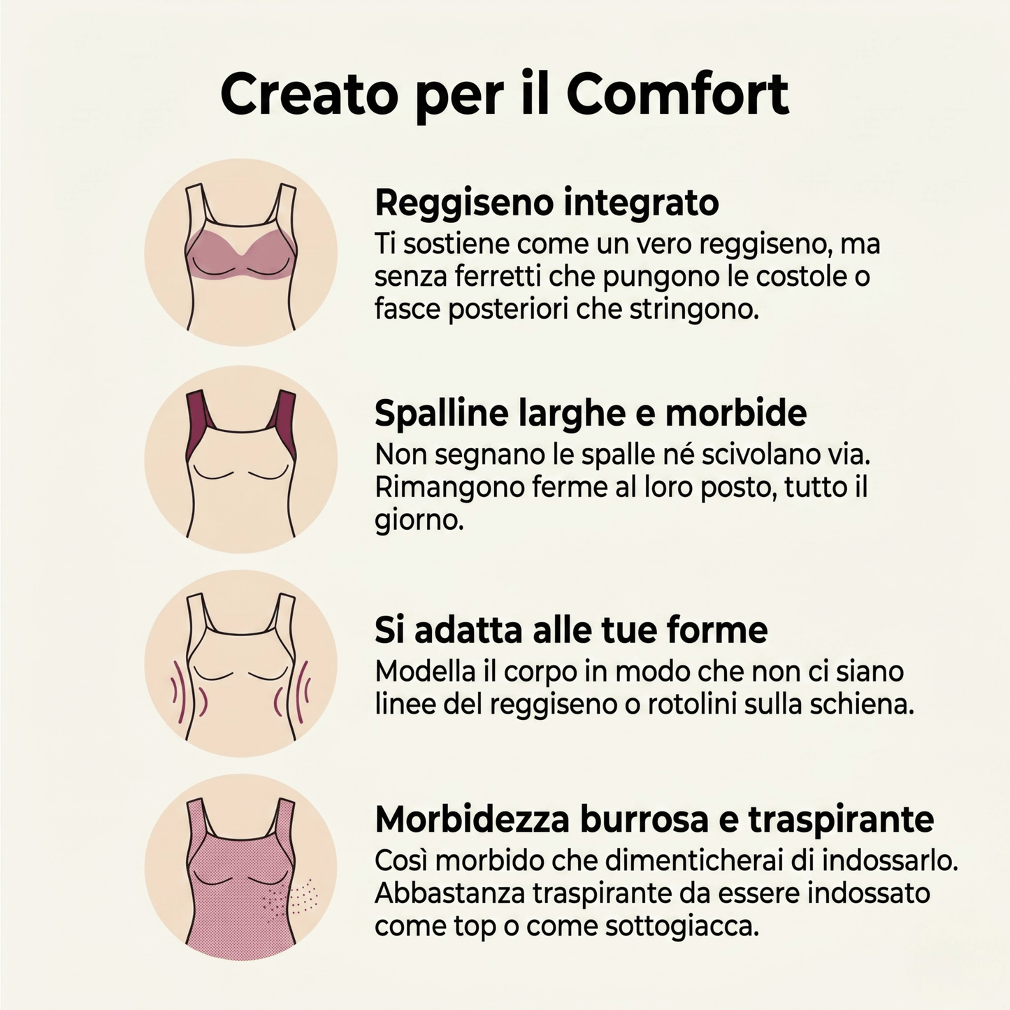 Canotta con Reggiseno Integrato Senza Ferretto
