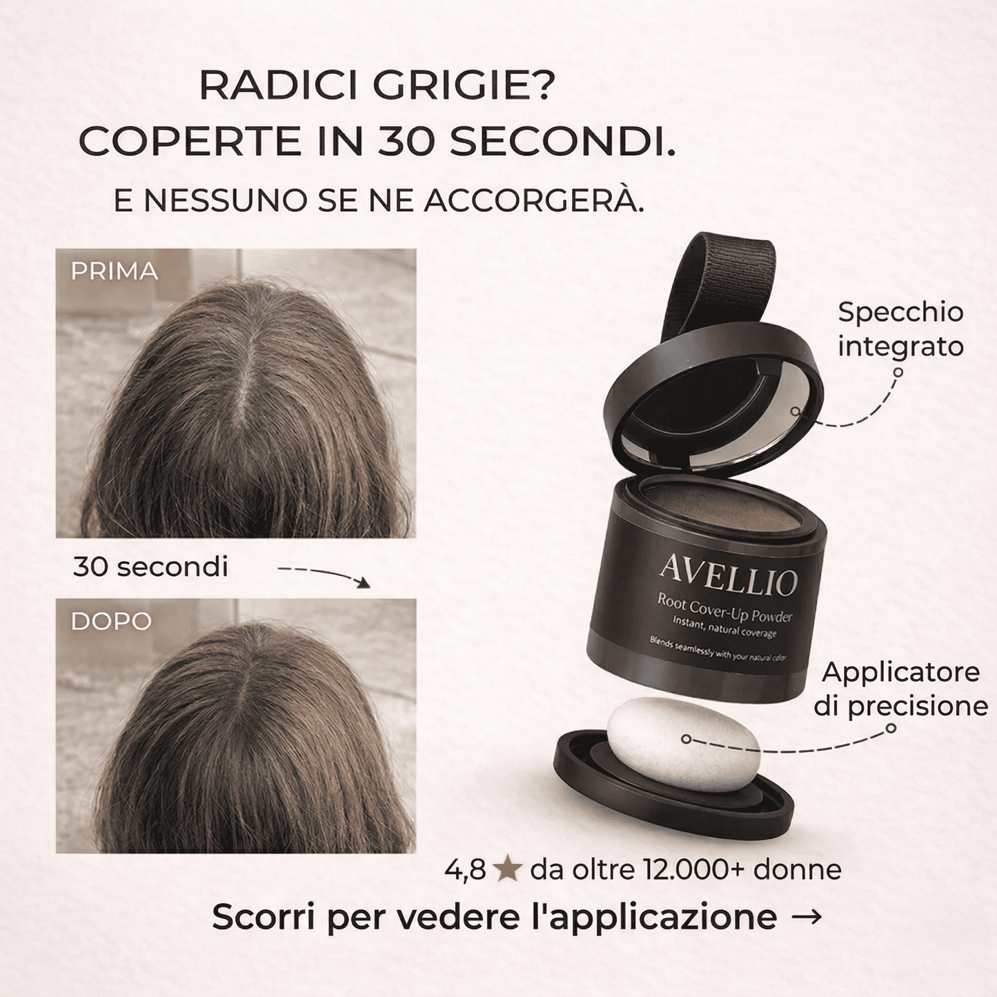 Avellio™ – Copri-ricrescita e capelli grigi istantaneo