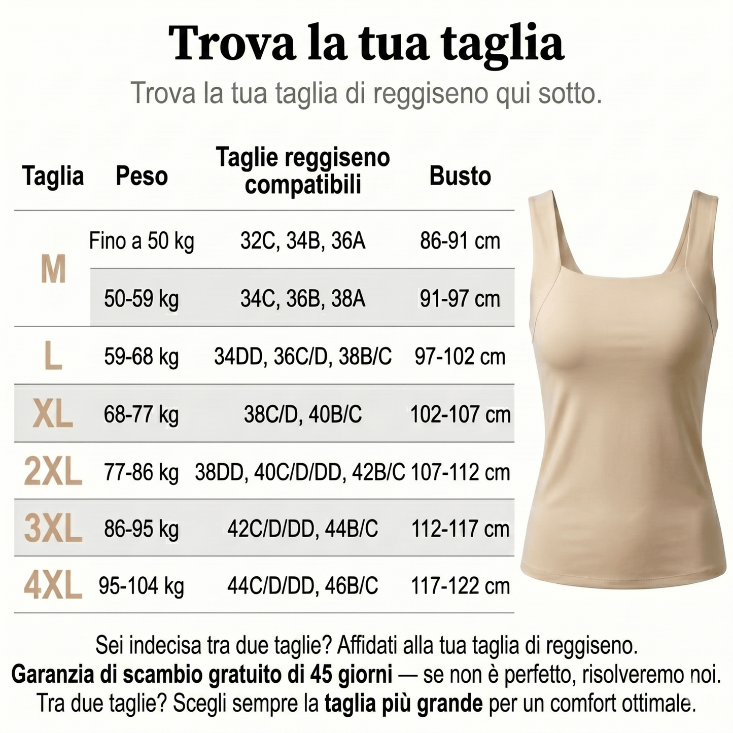 Canotta con Reggiseno Integrato Senza Ferretto