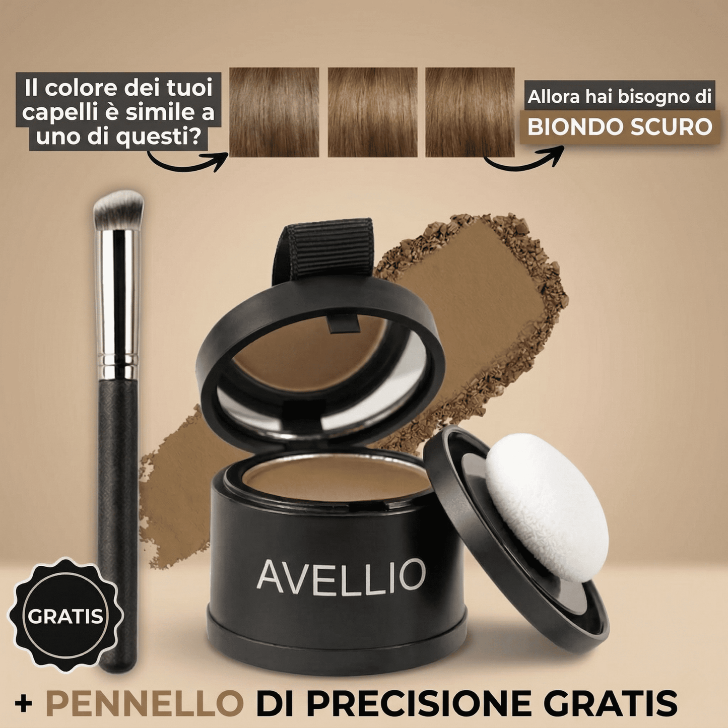 Avellio™ – Copri-ricrescita e capelli grigi istantaneo