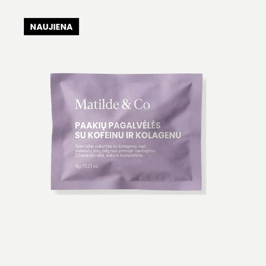 Paakių pagalvėlės su kofeinu ir kolagenu